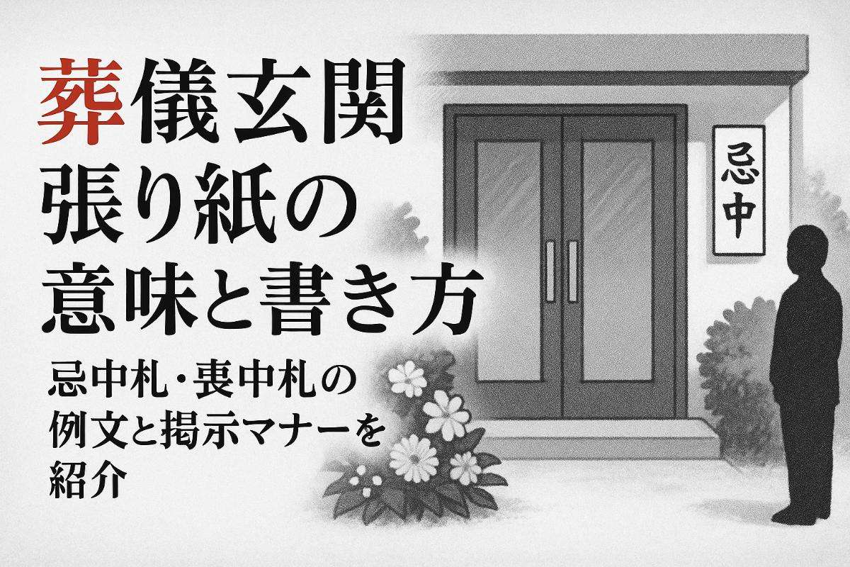 葬儀の玄関で張り紙を掲示する正しい意味と書き方を解説！忌中札や喪中札の例文・掲示マナーも紹介